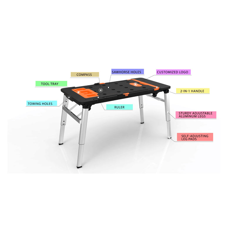 7-in-1 Foldable Portable Workbench - Multi-Functional DIY Tool Table