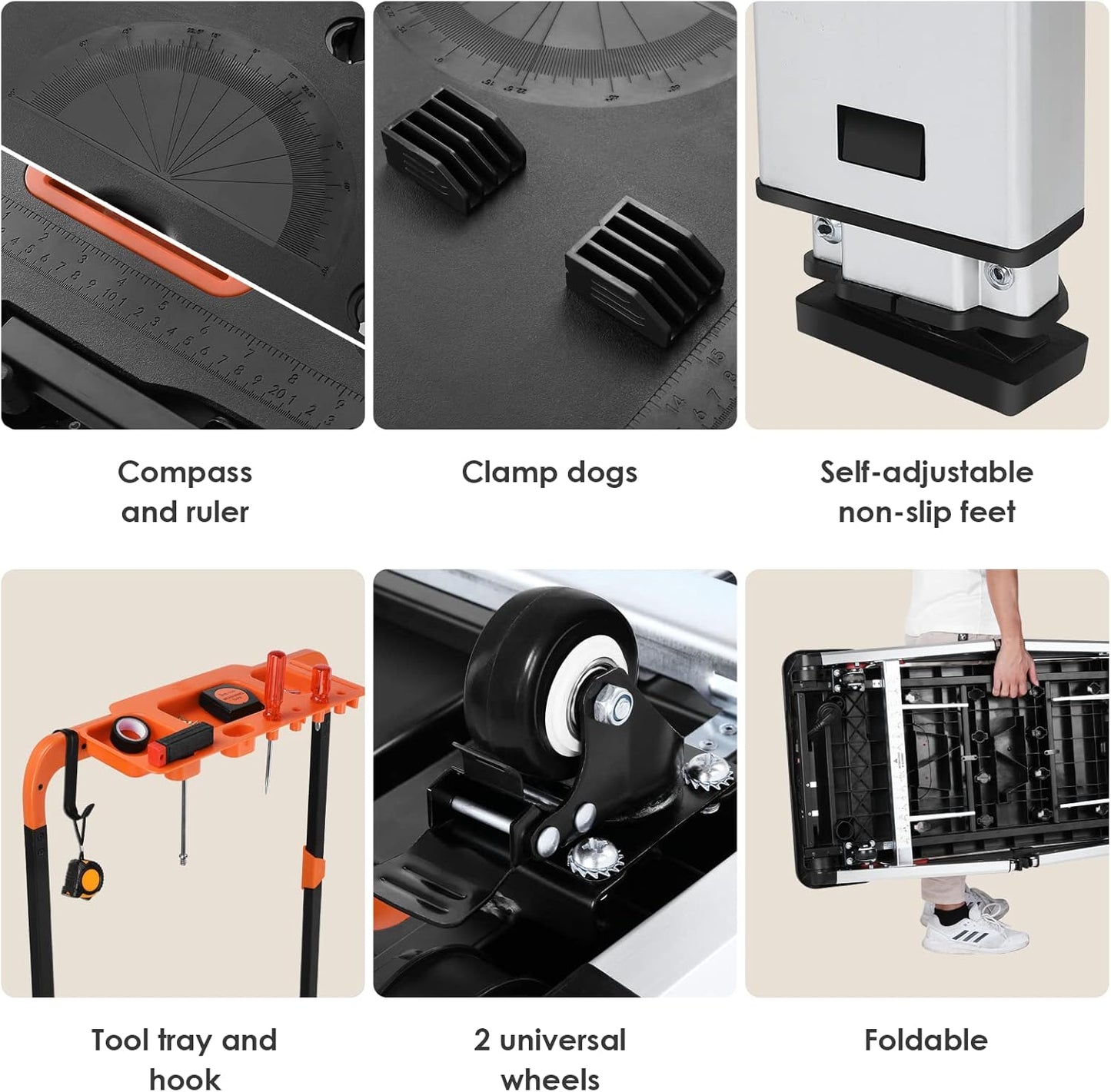 7-in-1 Foldable Portable Workbench - Multi-Functional DIY Tool Table