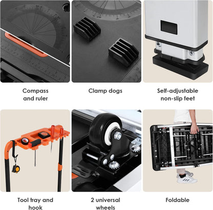 7-in-1 Foldable Portable Workbench - Multi-Functional DIY Tool Table