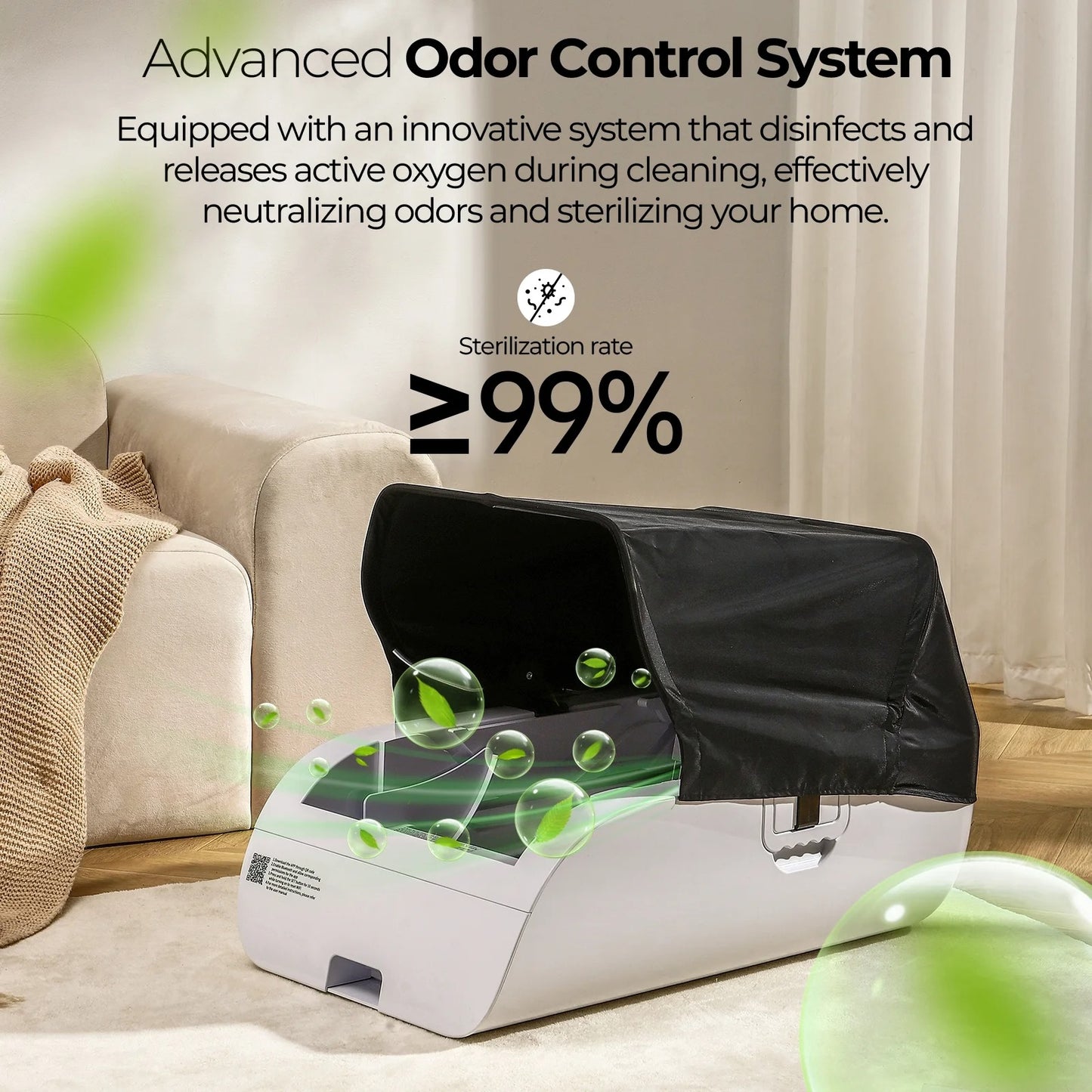Automatic Self-Cleaning Cat Litter Box with Smart App Control, Dual Safety Sensors, and Odorless