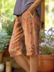 Women's Retro Ethnic Totem Art Pattern Print Casual Cotton And Linen Shirt